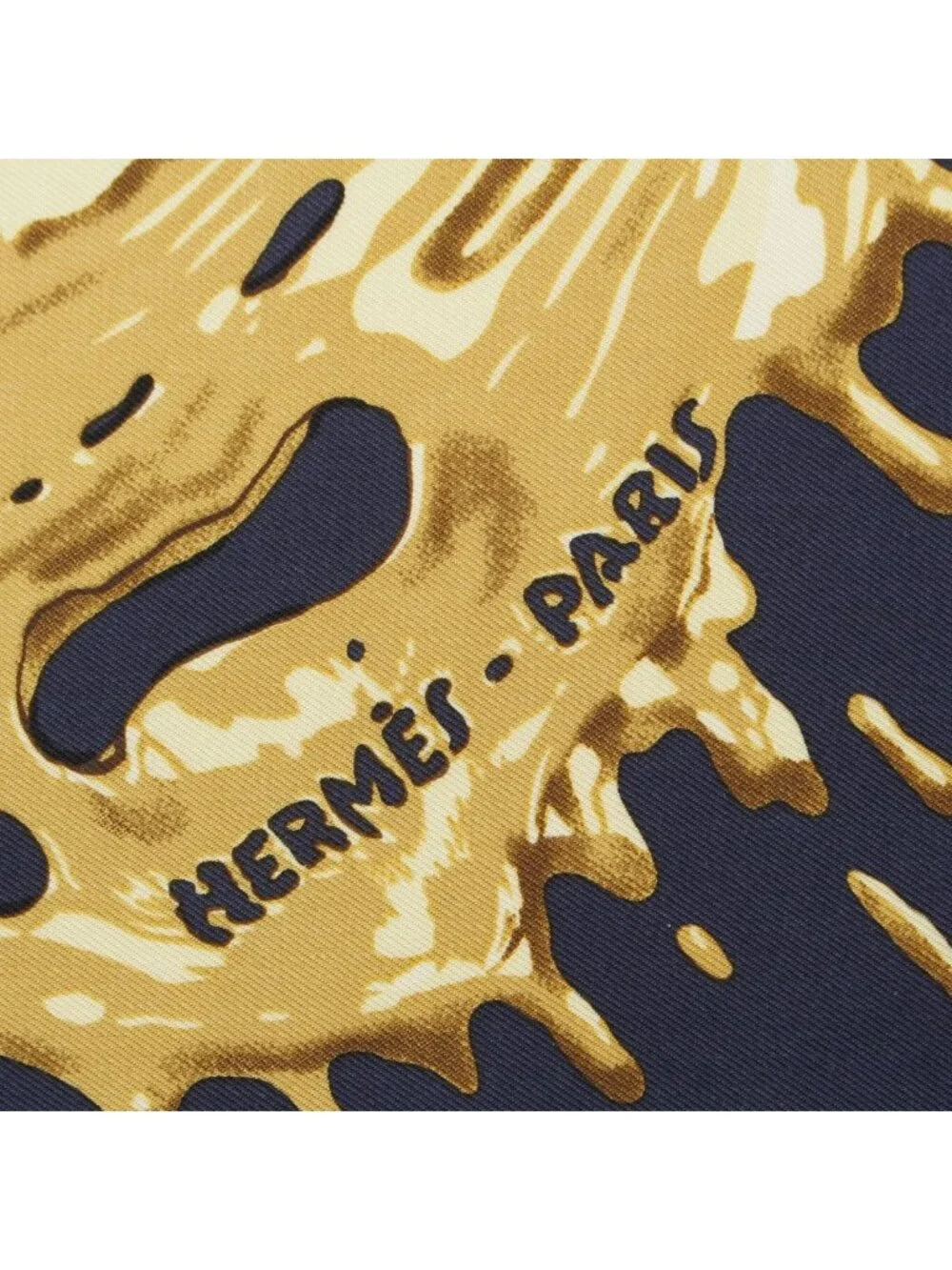 Hermes Carre 45 Peinture Fraiche Freshly Painted Silk Scarf Navy Gold - Picture 7 of 10